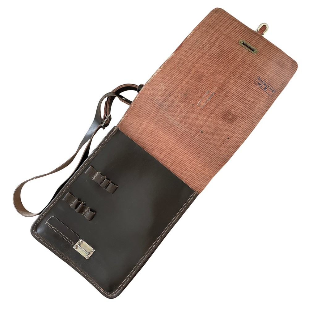 Vintage Dark Brown Soviet Russian Army Sergeant Messenger Document Bag