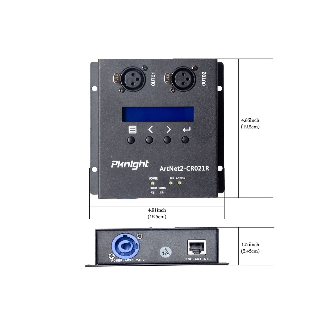 ArtNet DMX 1024 Ethernet Lighting Controller Interface，2 Universe/Truss M