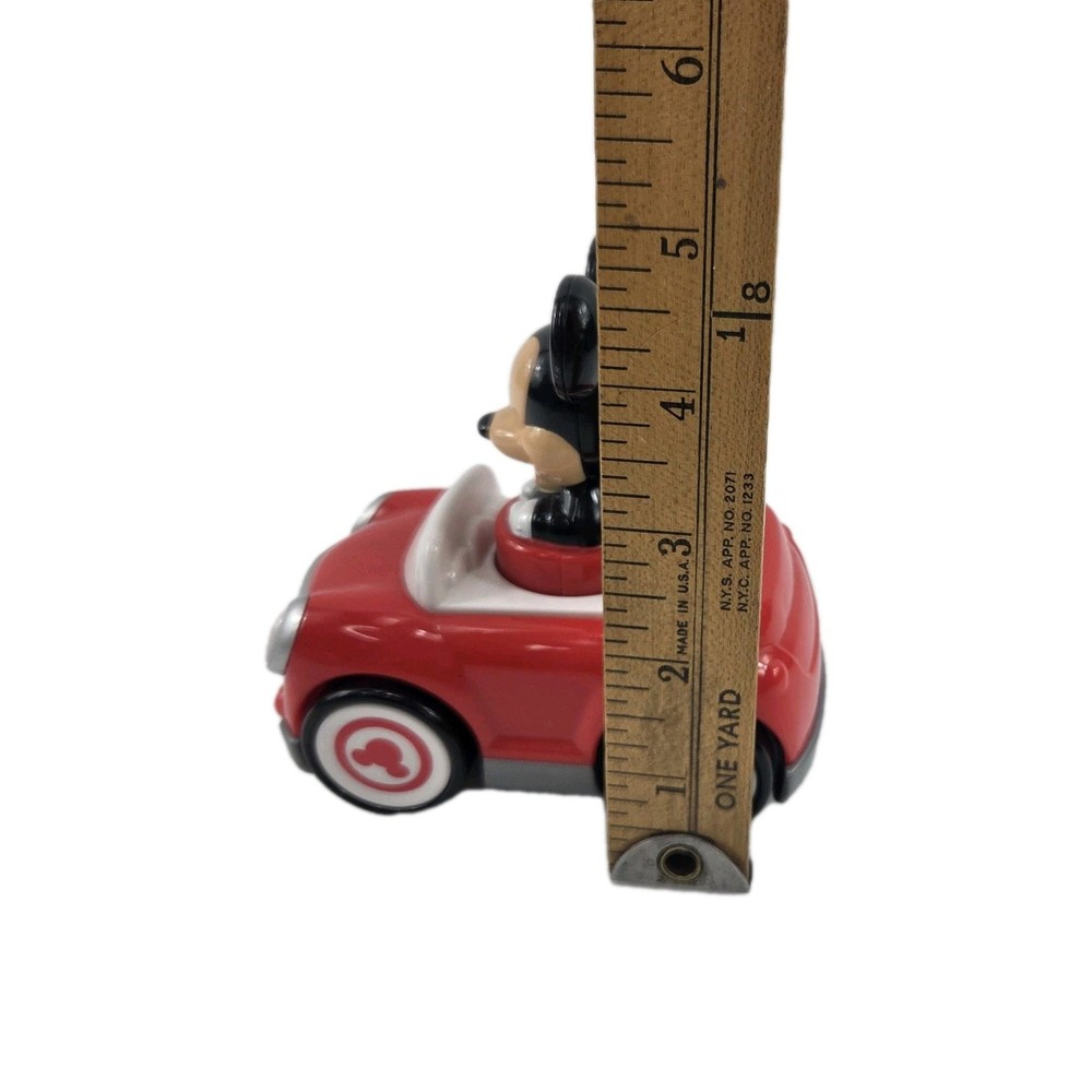 Disney Pull Back Car Mickey Mouse Hap-P-Kid Toy Push And Go Red