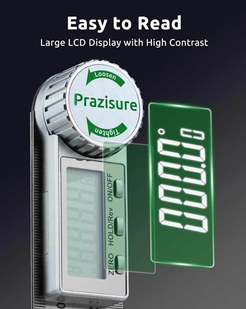 Digital Angle Finder Protractor, 7inch Professional Angle Measuring Tool for ...