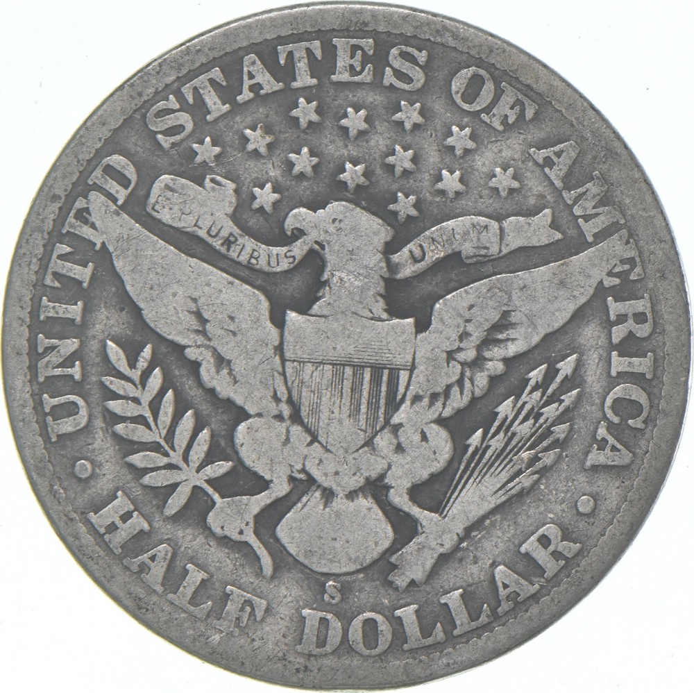 1911-S Barber Half Dollar Average Circ