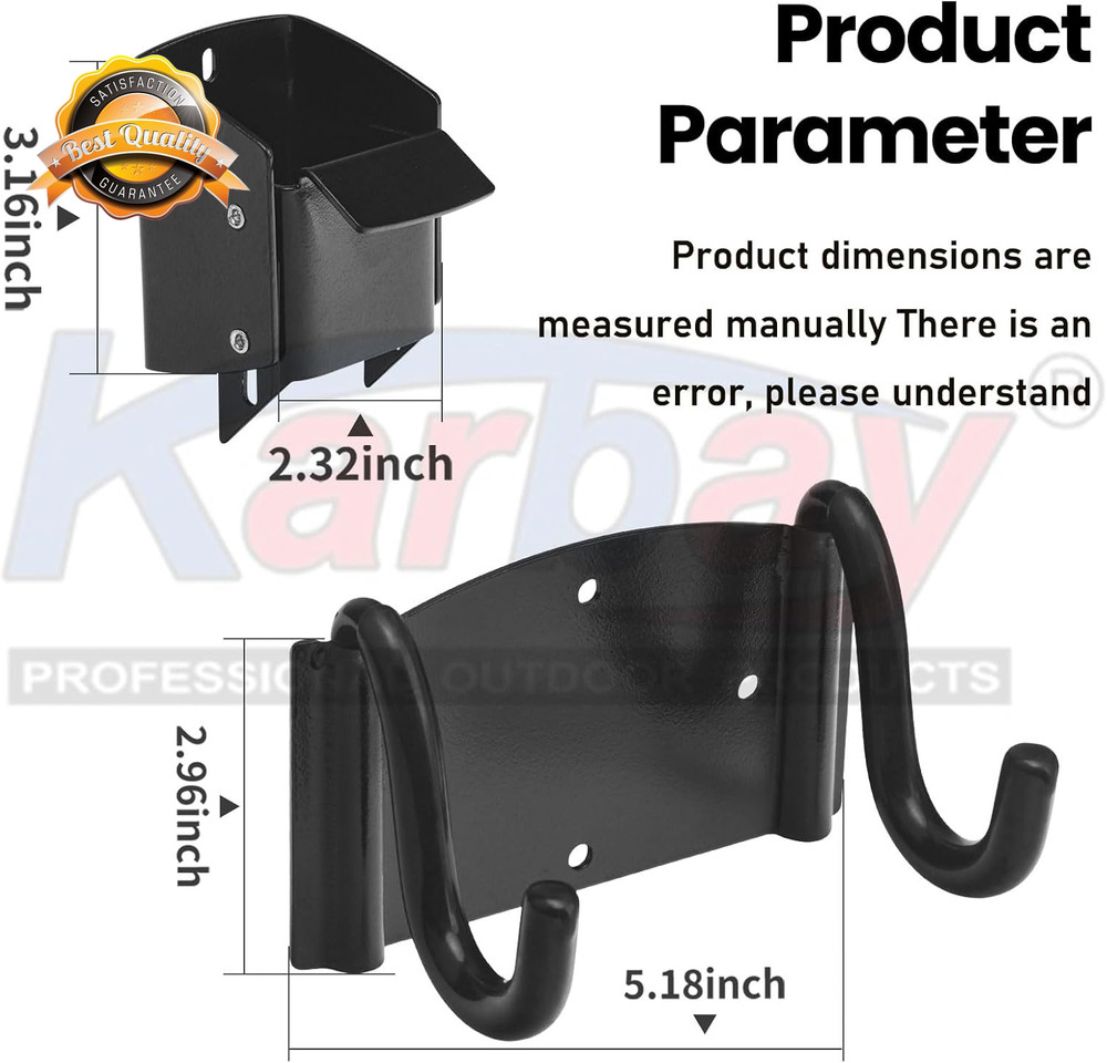 Wheelbarrow Storage Bracket 90lb Heavy Duty Wall Hook Spring Latch 1pc