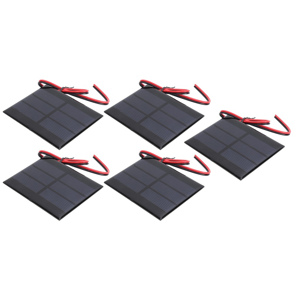 5Pcs Mini Solar Panel Battery Cell Board Module With 30cm Wire DC 0.65W 1.5V