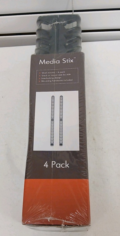 Atlantic Media Stix for Blu-rays, DVDs, CDs, Storage Wall Mount 4 Pack NEW