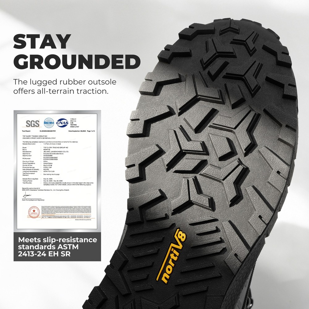 NORTIV 8 Men Lightweight Composite Toe Safety Work Boots Construction Boots
