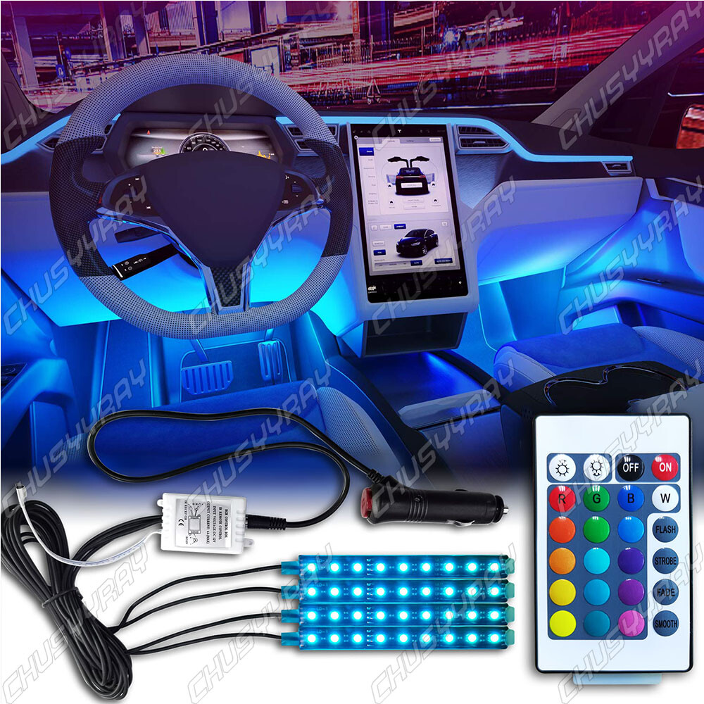 Car LED Strip Light Controller Car Interior cigarette lighter Atmosphere Lamp 4x