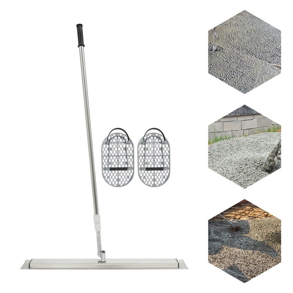 Long Handle Concrete Trowel with Adjustable Pole and Finishing Shoes