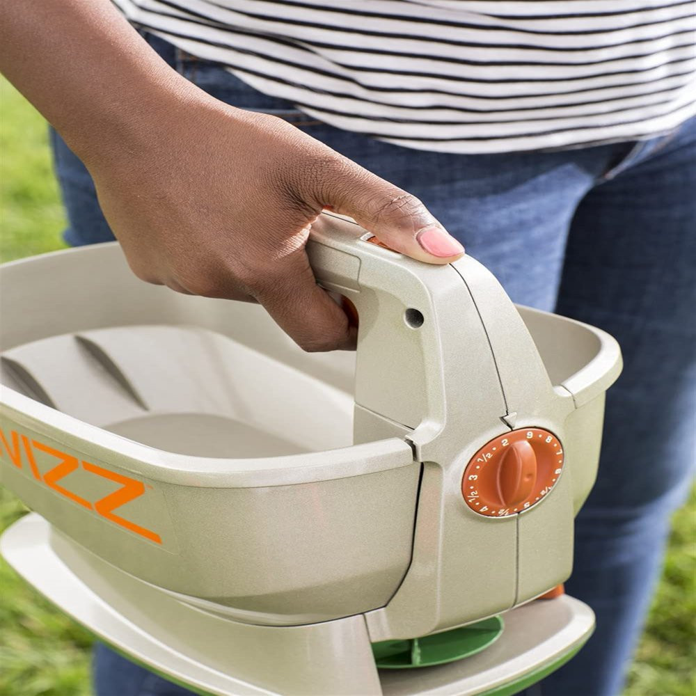 HANDHELD SEED SPREADER Battery Powered for Grass Seed Fertilizer Salt Ice Melt
