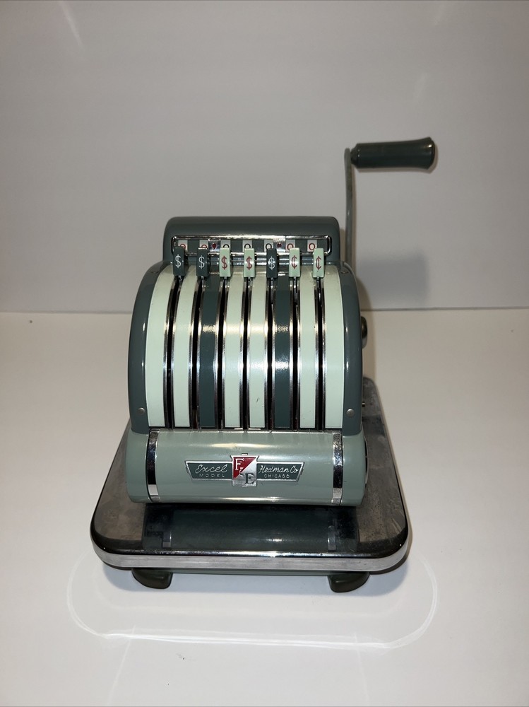 Vintage F & E Check Protector By Hedman, Green with key