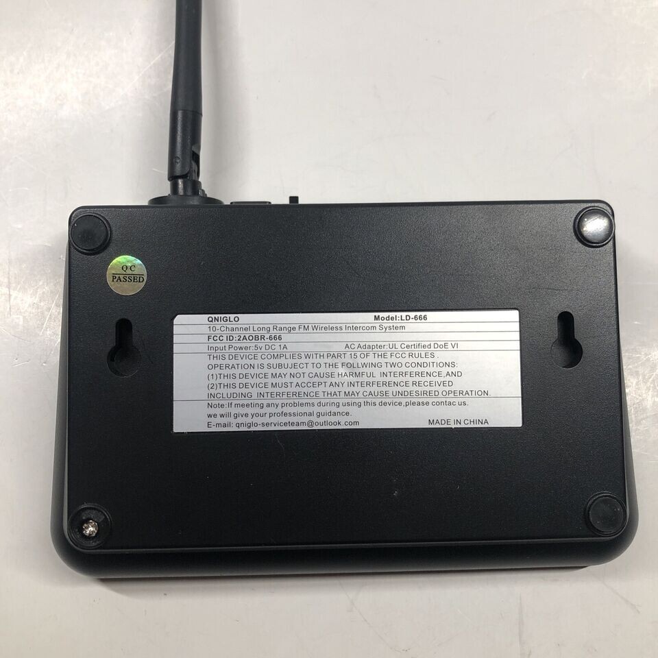 Qniglo Wireless Intercom System Model LD-666 (Main Unit ONLY)