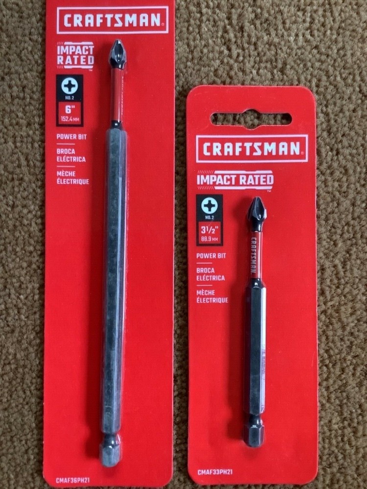 CRAFTSMAN 6"+ 3” Phillips Screw Driver Impact Rated extension Bits Same Day Ship