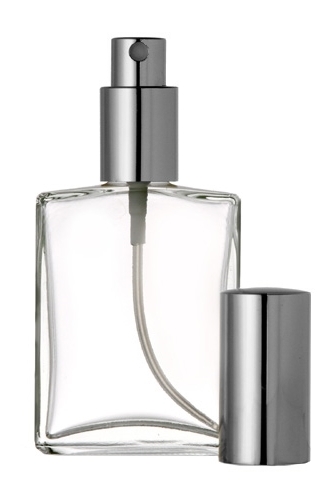 New Perfume/Cologne Atomizer, Empty Glass Bottle, Silver Sprayer 2 oz 60ml