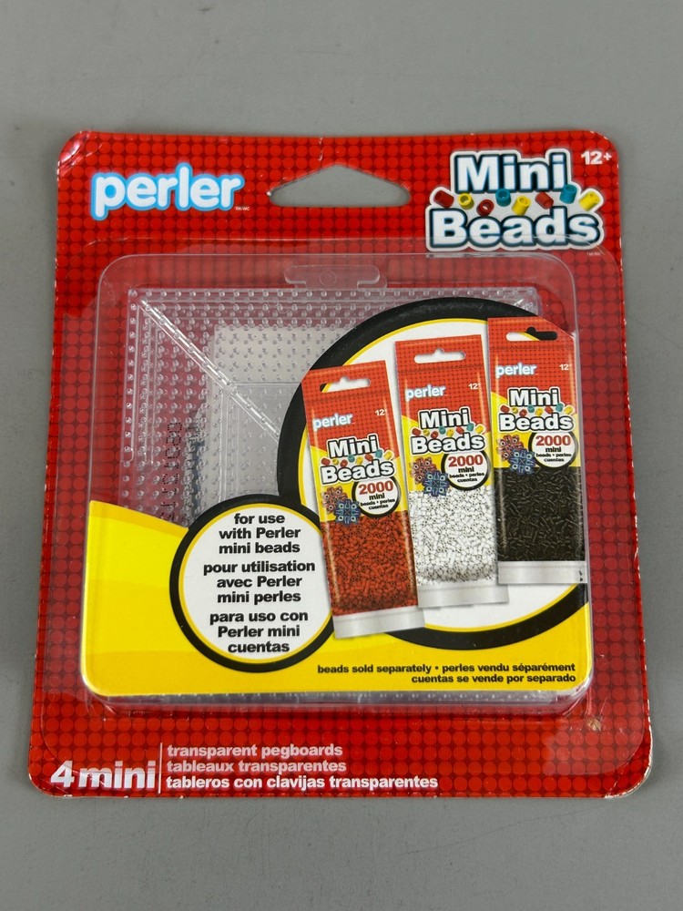 Perler Mini Beads Square Pegboard Set 4 Boards NEW