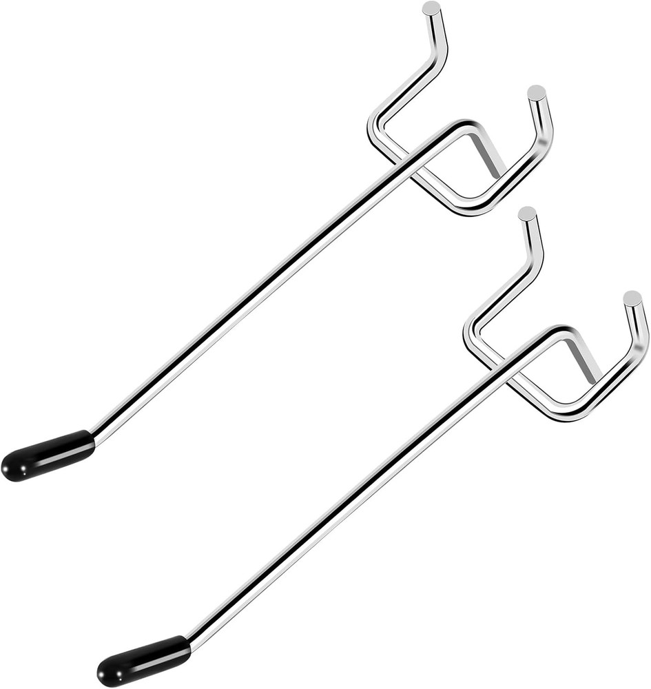 Pegboard Hooks 25 Pack 4 Inch for 1/8 Metal Pegboards Silver