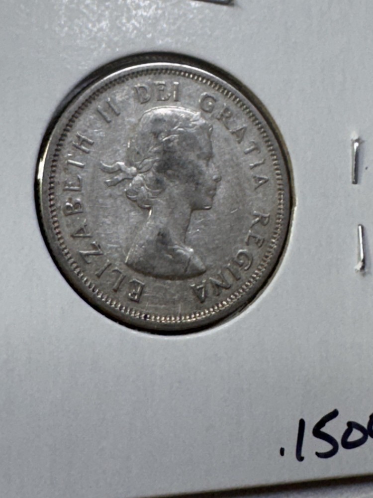 1964 Canada 25 Cents Silver Coin