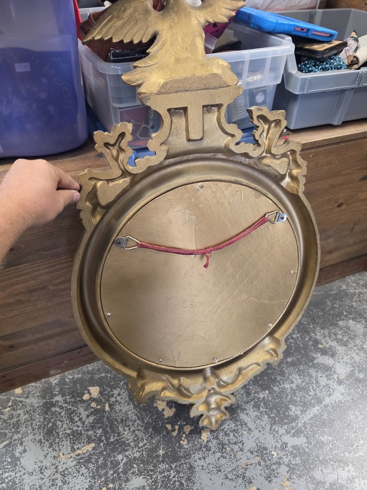 Antique Regency Convex Mirror With Eagle