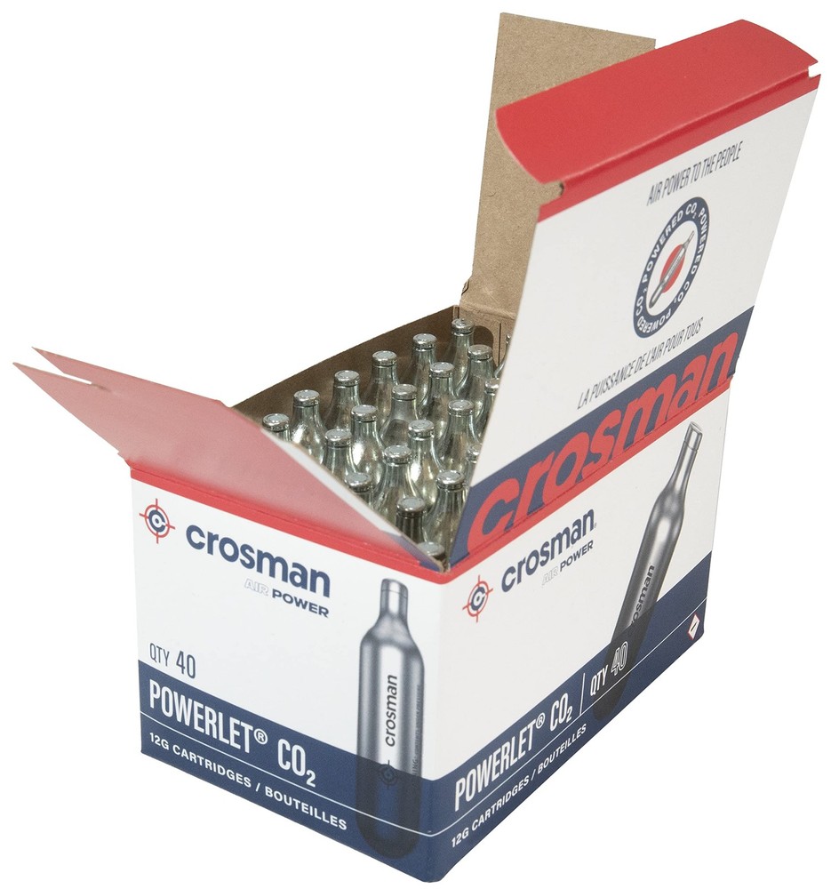 Crosman 12 Gram CO2 (40 Cartridges) Silver