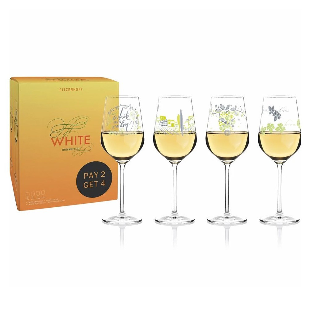 Ritzenhoff White Wine Glass Series 4pce 364ml