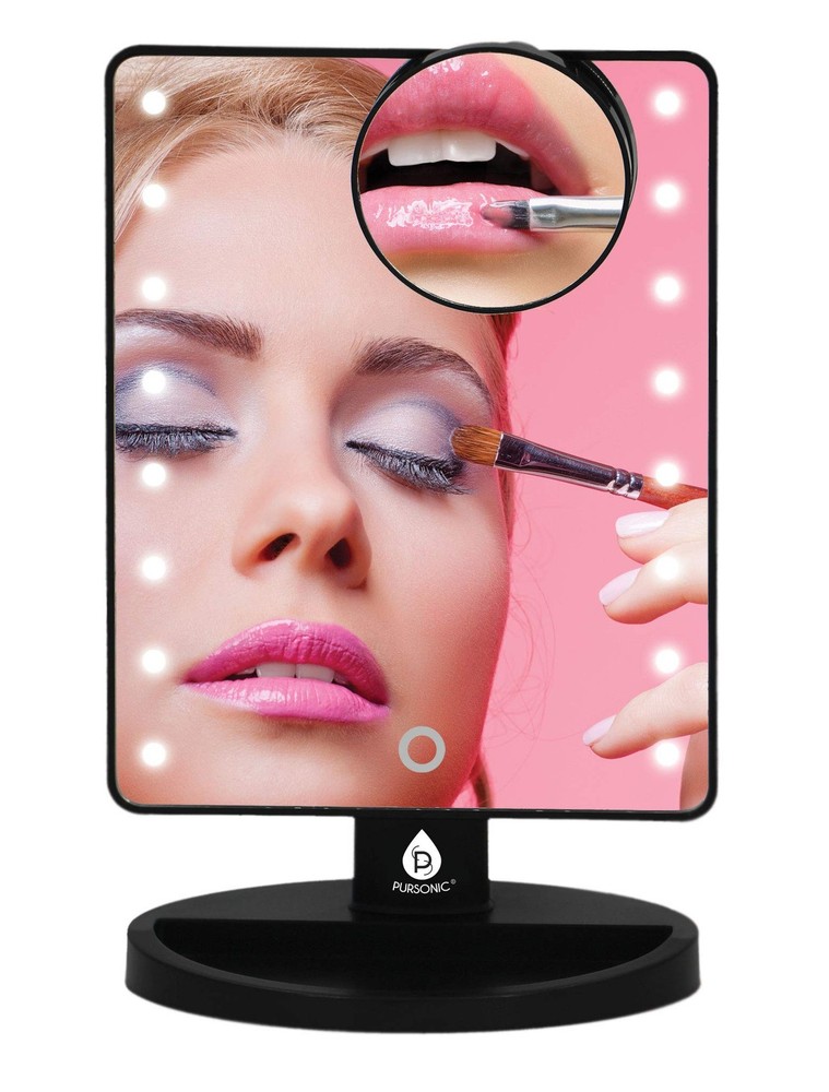 LED Lighted Vanity Mirror/Natural Bright Light Makeup Mirror with Detachable ...
