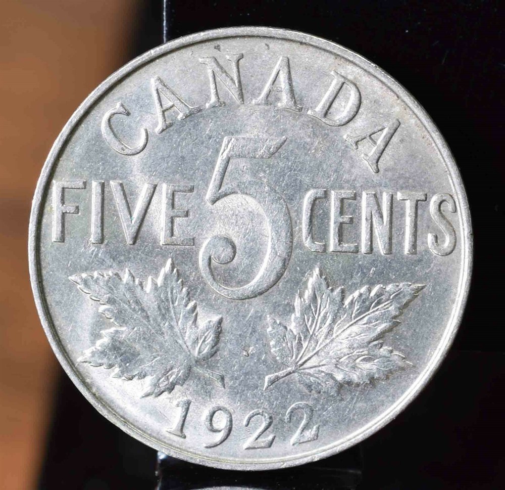 1922 Canada 5 Cent - BU KM#29 $125