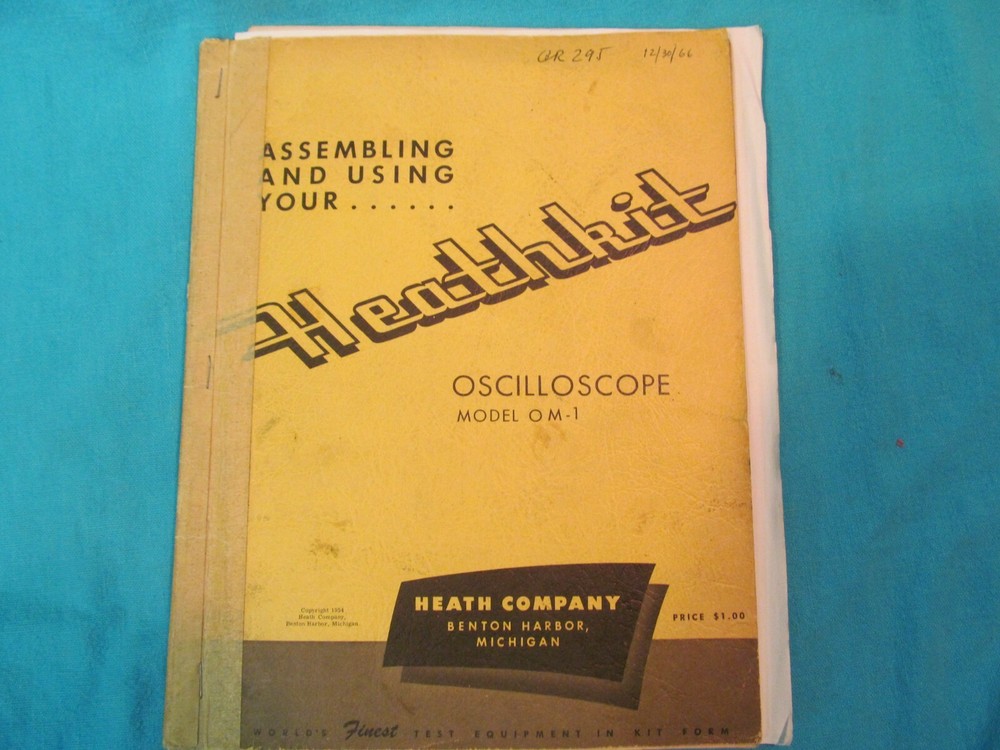 HEATHKIT MANUAL OSCILLOSCOPE OM-1