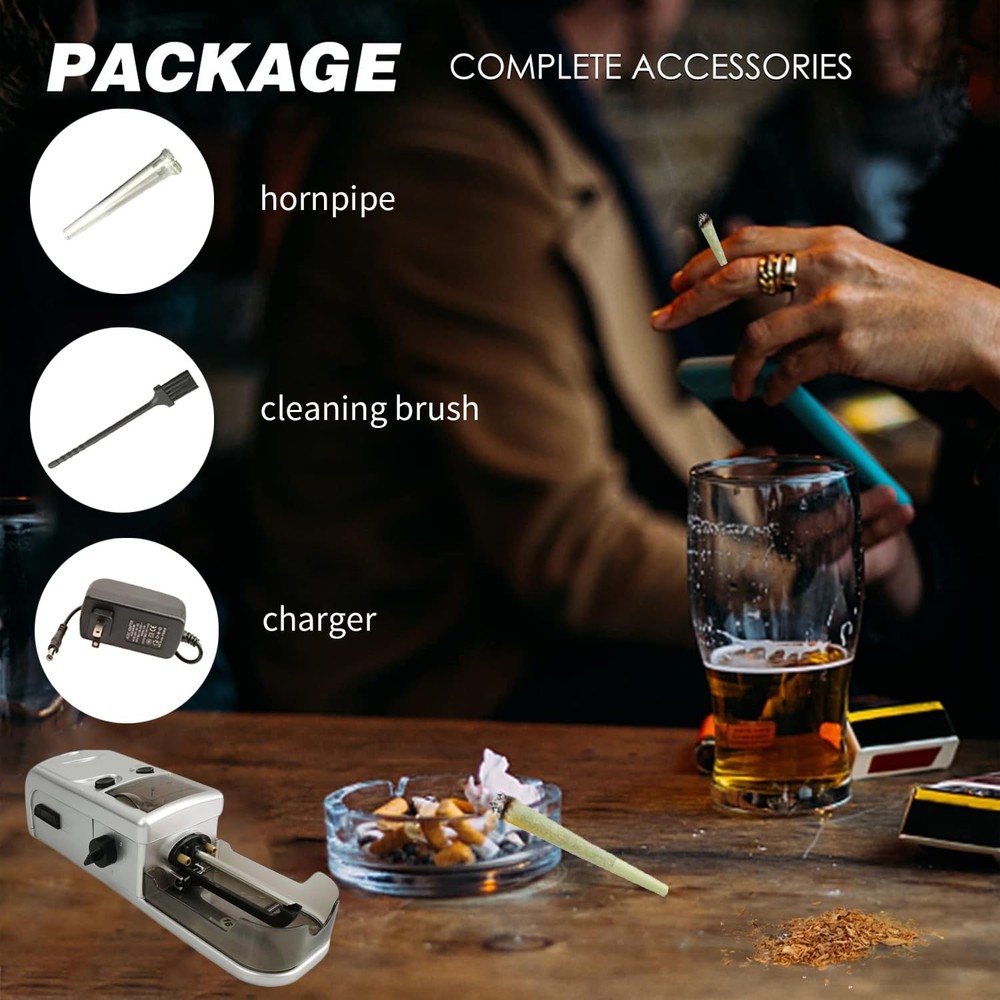 Electric Automatic Cigarette Cone Rolling Machine, Portable Pre-Rolled Loader...