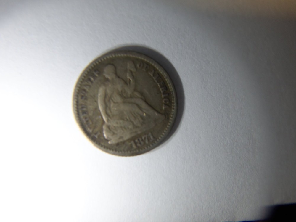 KEY DATE 1871 LIBERTY SEATED HALF DIME