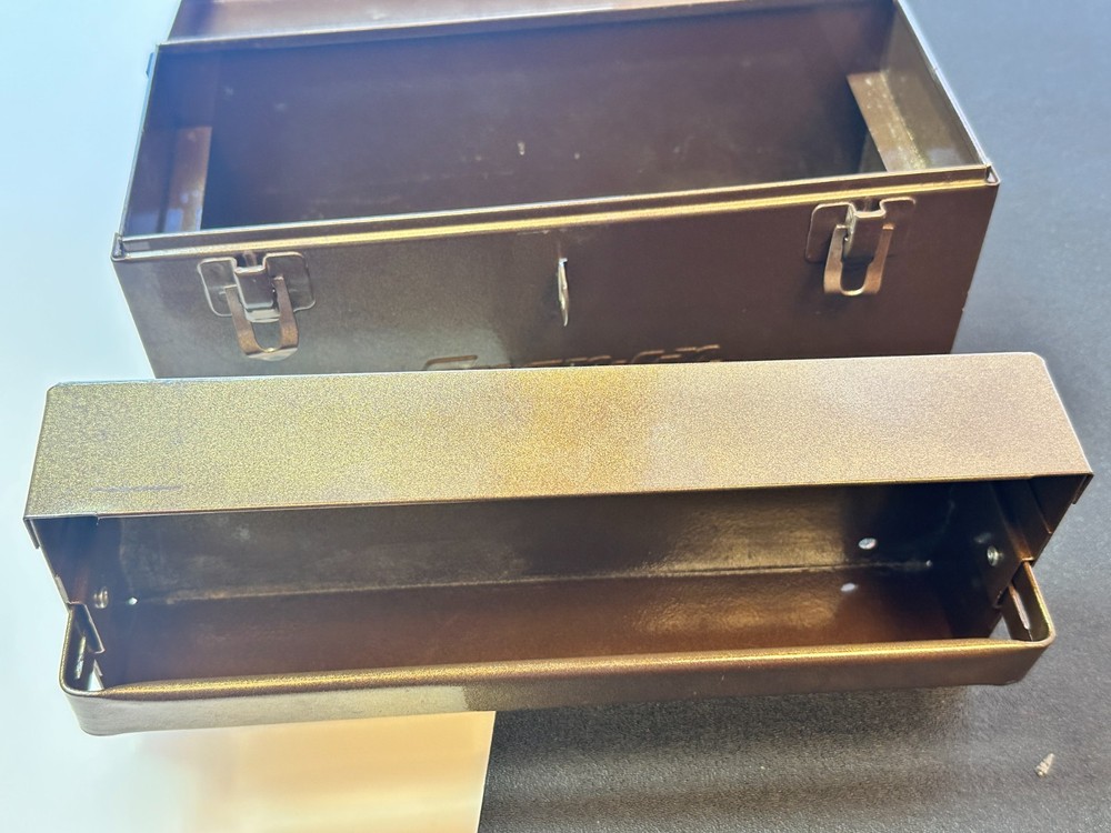 Snap-On Tools DARK BROWN / BRONZE Vintage Mini Tool Box w/ Removable Tray