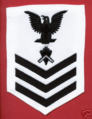 USN RATE BU1 BUILDER FOR MALE WHITE UNIFORM