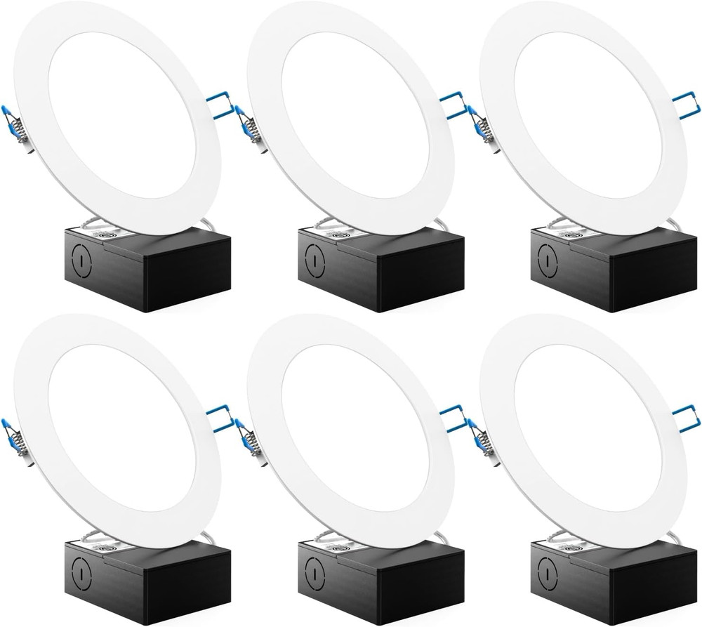 Sunco 6 Pack 6 Inch Ultra Thin LED Recessed Ceiling Lights, 5000K Daylight, Dimm