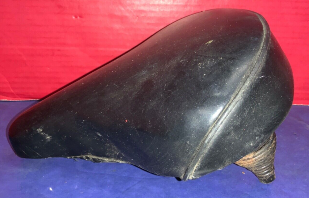 Vintage Viscount Black Leather Bicycle Seat - AS IS