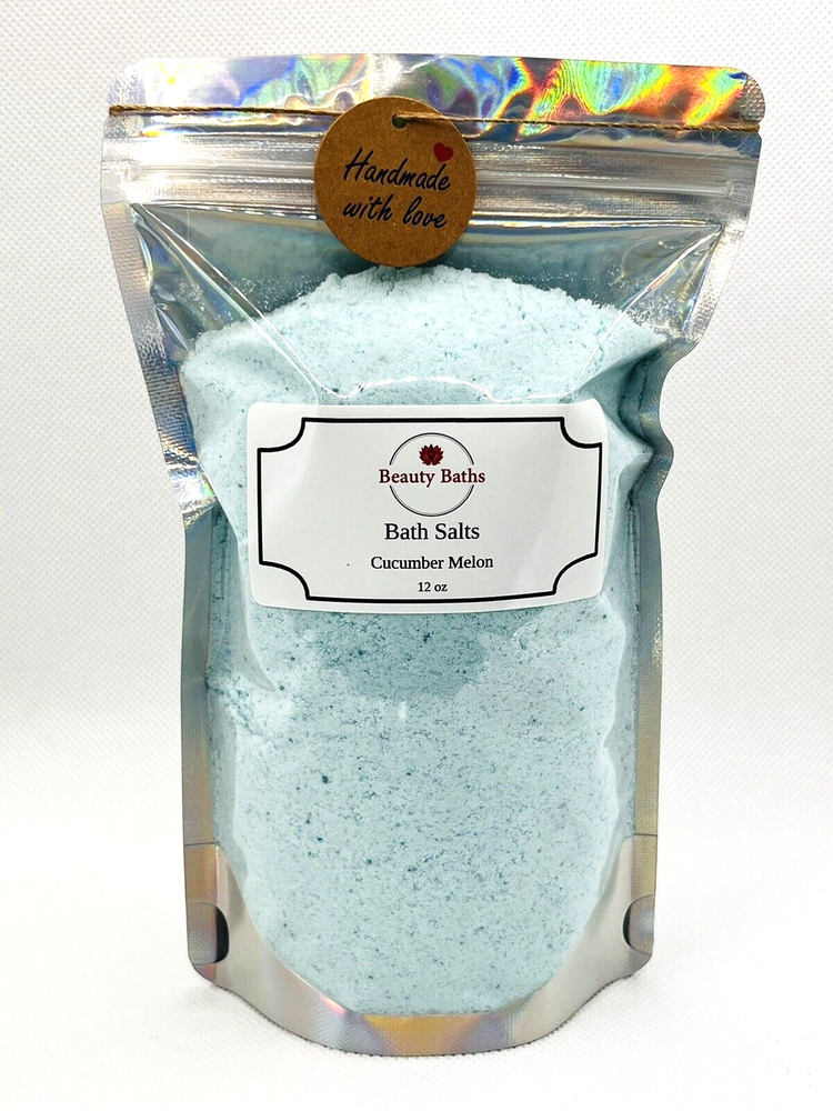 Value Size Cucumber Melon Bath Salts Epsom salt bath soak gift for her body