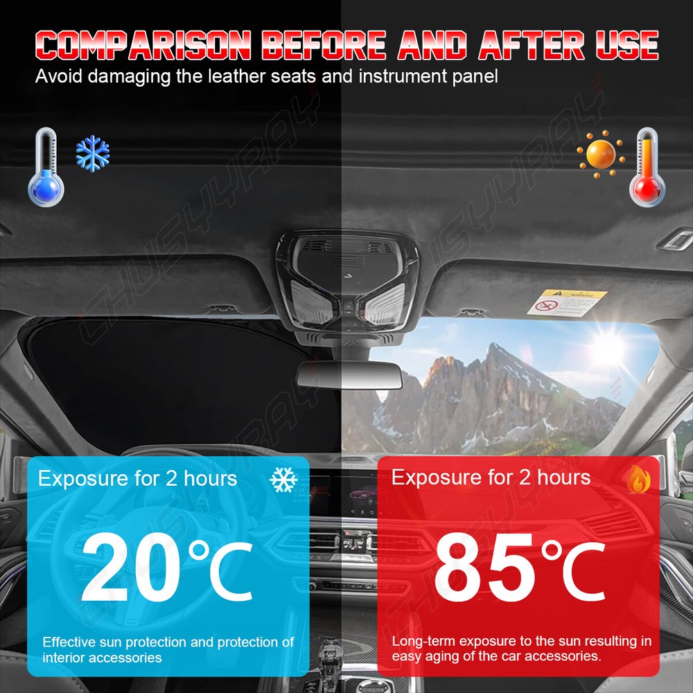 For Ford Explorer 16-19 Windshield Sunshade Window Sun Visor Protector Blocks UV