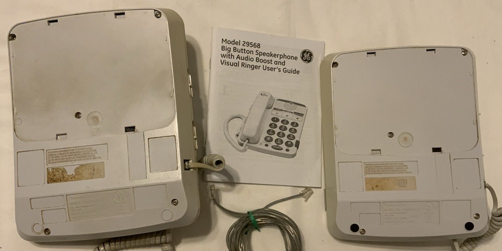 2 General Electric Big Button Speakerphones W/Audio Boost Model 29568 UNTESTED