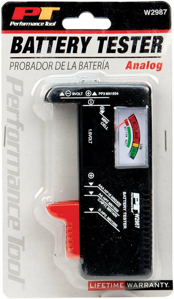 Performance Tool W2987 Analog Battery Tester,
