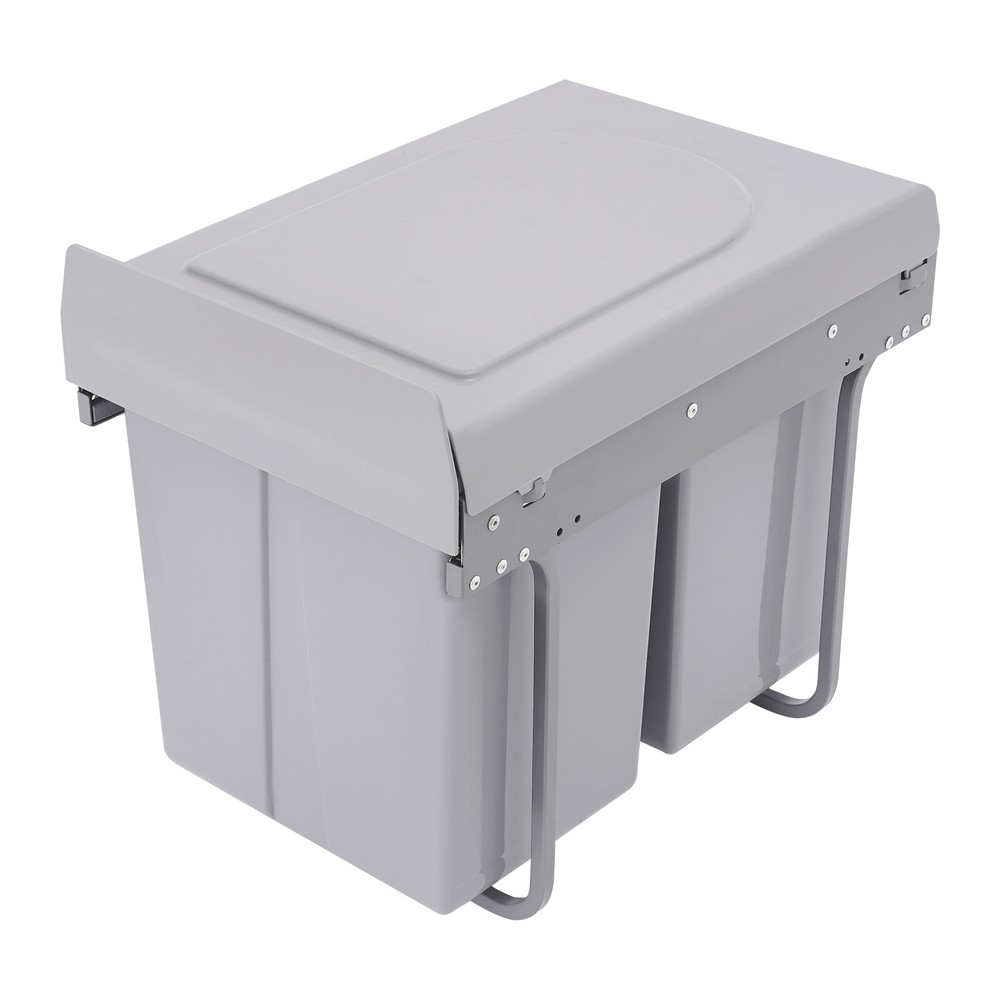Kitchen Waste Bin 40L Pullout Garbage Trash Can Double Pull-Out Trash Can