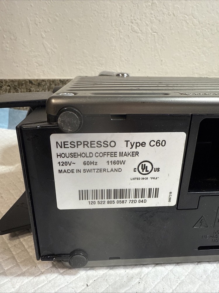 Nespresso Pixie Type C60 Espresso Coffee Pod Machine Maker Missing Detal