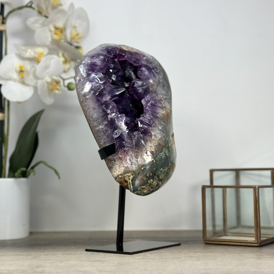 Amethyst Geode with Green Jasper Shell. MWS2211