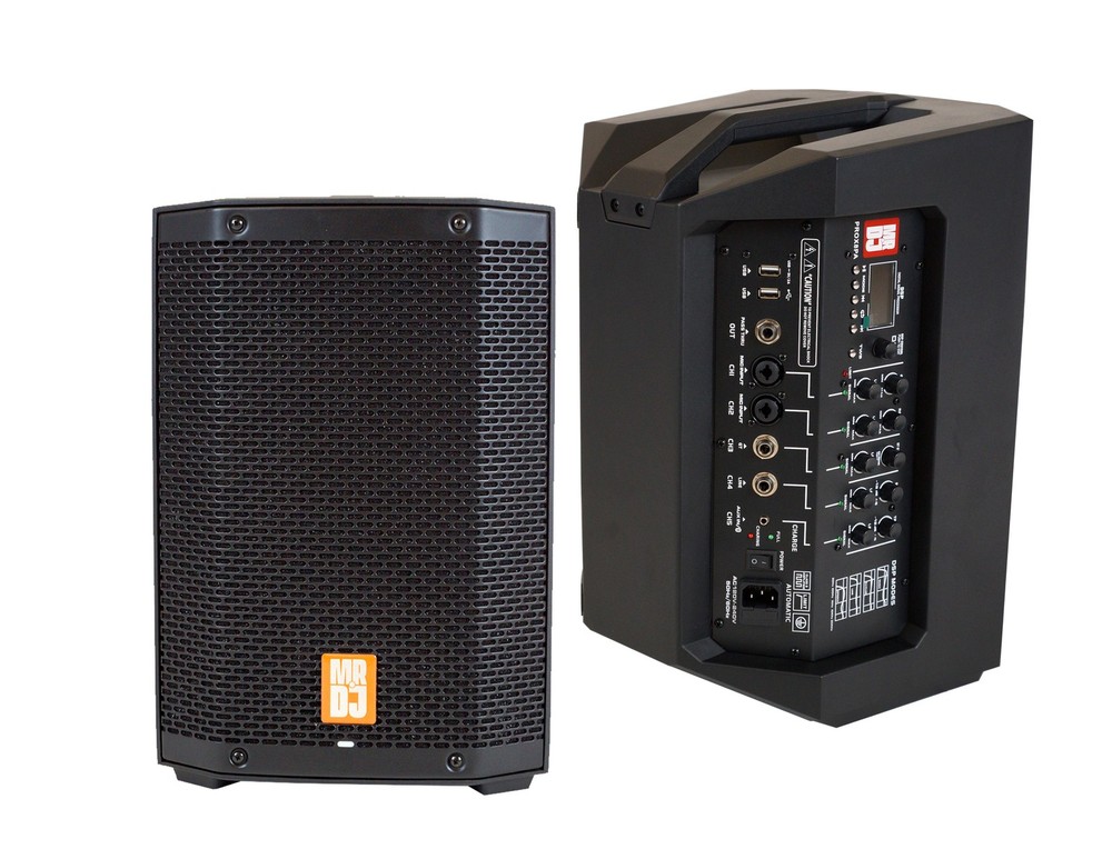 MR DJ PROX8PA PRO Battery Powered Active Portable PA Speaker All-in-One Array