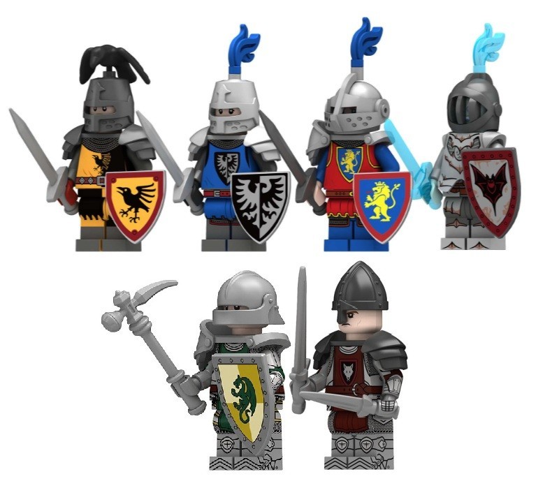 MOC LEGO Knights + Mounted w/Banners! Custom Minifig - BUNDLE AND SAVE!