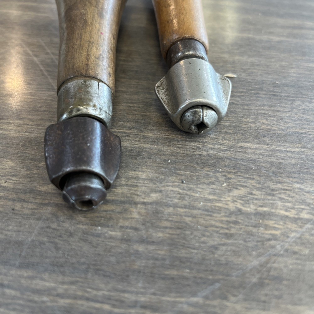 2 - VINTAGE Wood Handle Multitool Bit Holders Assorted bits Handle Storage