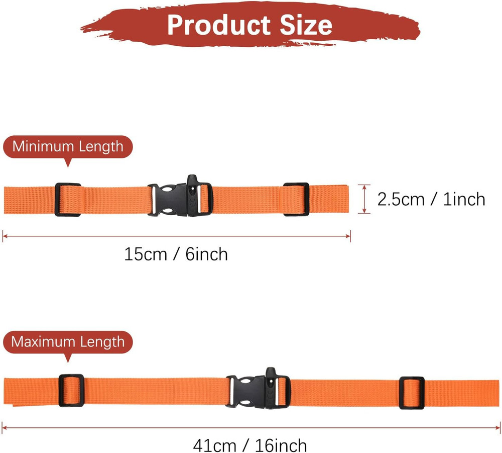 Backpack Chest Strap Adjustable Sternum Straps with Emergency Whistle Buckle Use
