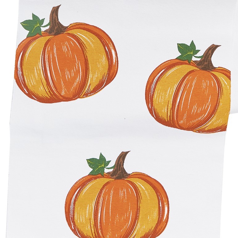 Hello Pumpkin Fall Harvest Printed 100% Cotton Kitchen Table Runner 13" x 72"