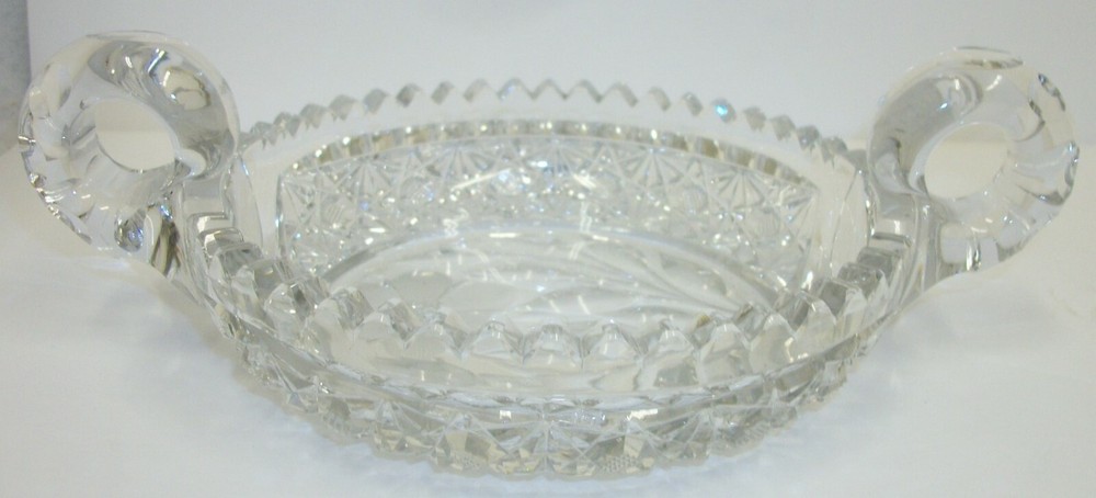 Double Handle Nappy Brillinat Crystal Candy Bon Bon Dish