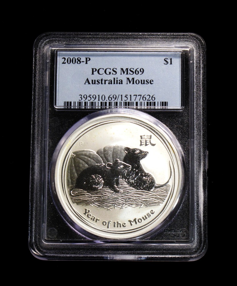 2008 P $1 Australia Mouse PCGS  MS 69