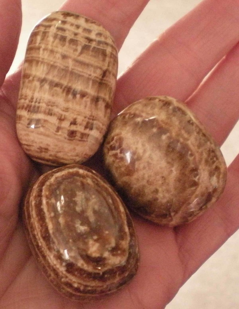 Aragonite - Peru - 3 Tumbled Stones rt397a