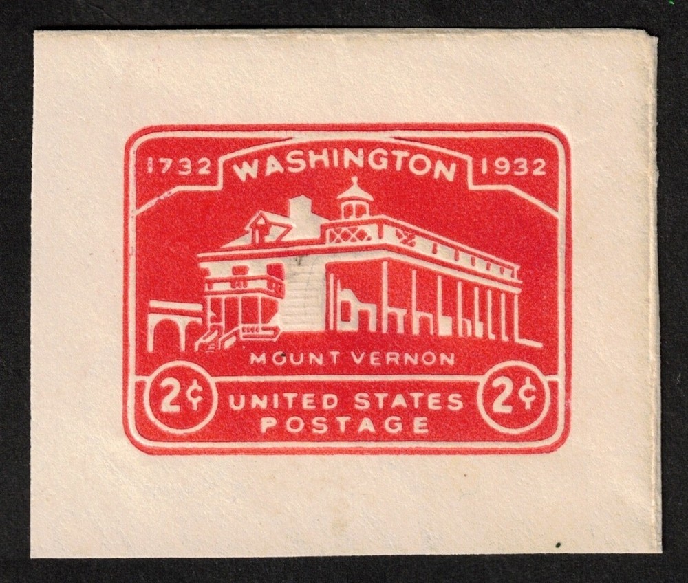 US Scott #U525 2c Washington Bicentennial Issue Cut Square, Mint NH