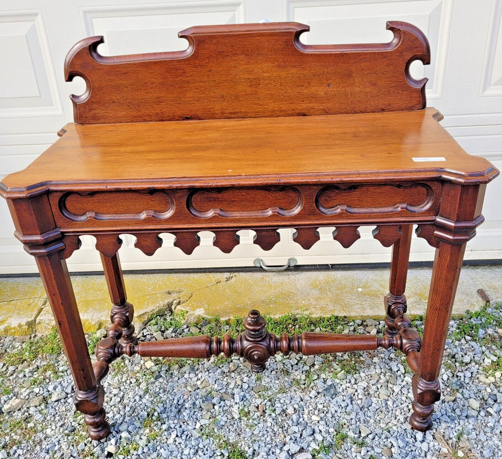 ANTIQUE WALNUT AMERICAN GOTHIC CONSOLE / SERVER