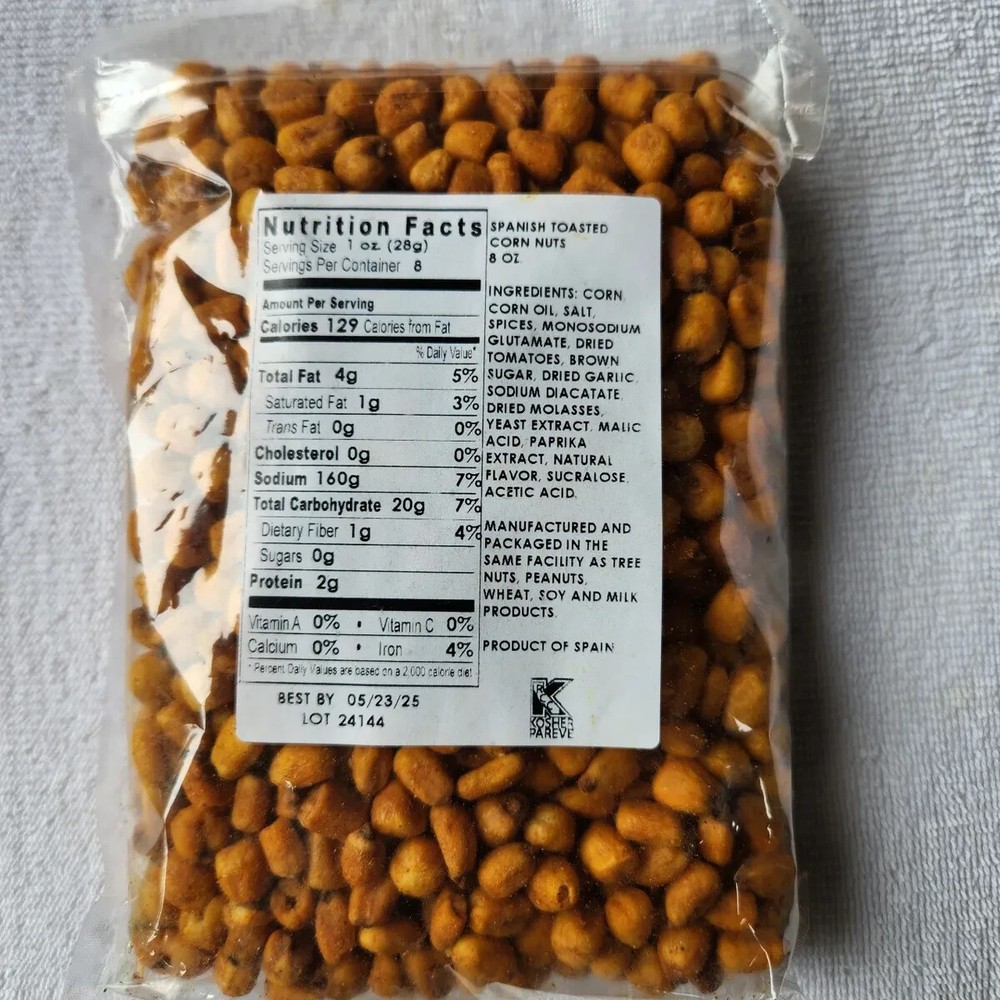 Spanish Toasted Corn Nuts Bags 8oz. Bag