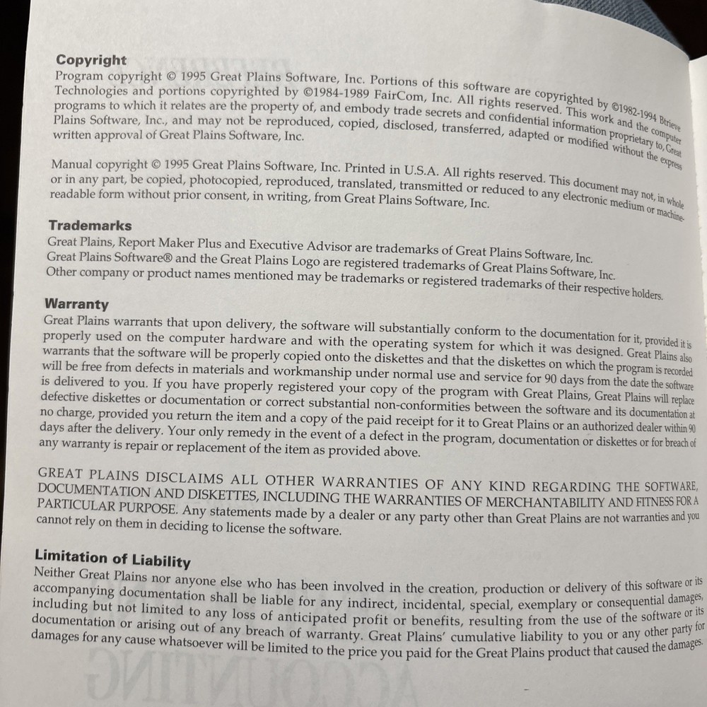 Great Plains Accounting Books & DISC Etc